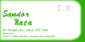 sandor mata business card